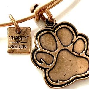 Alex and Ani Charity Dog Paw Bracelet in Antique Gold
